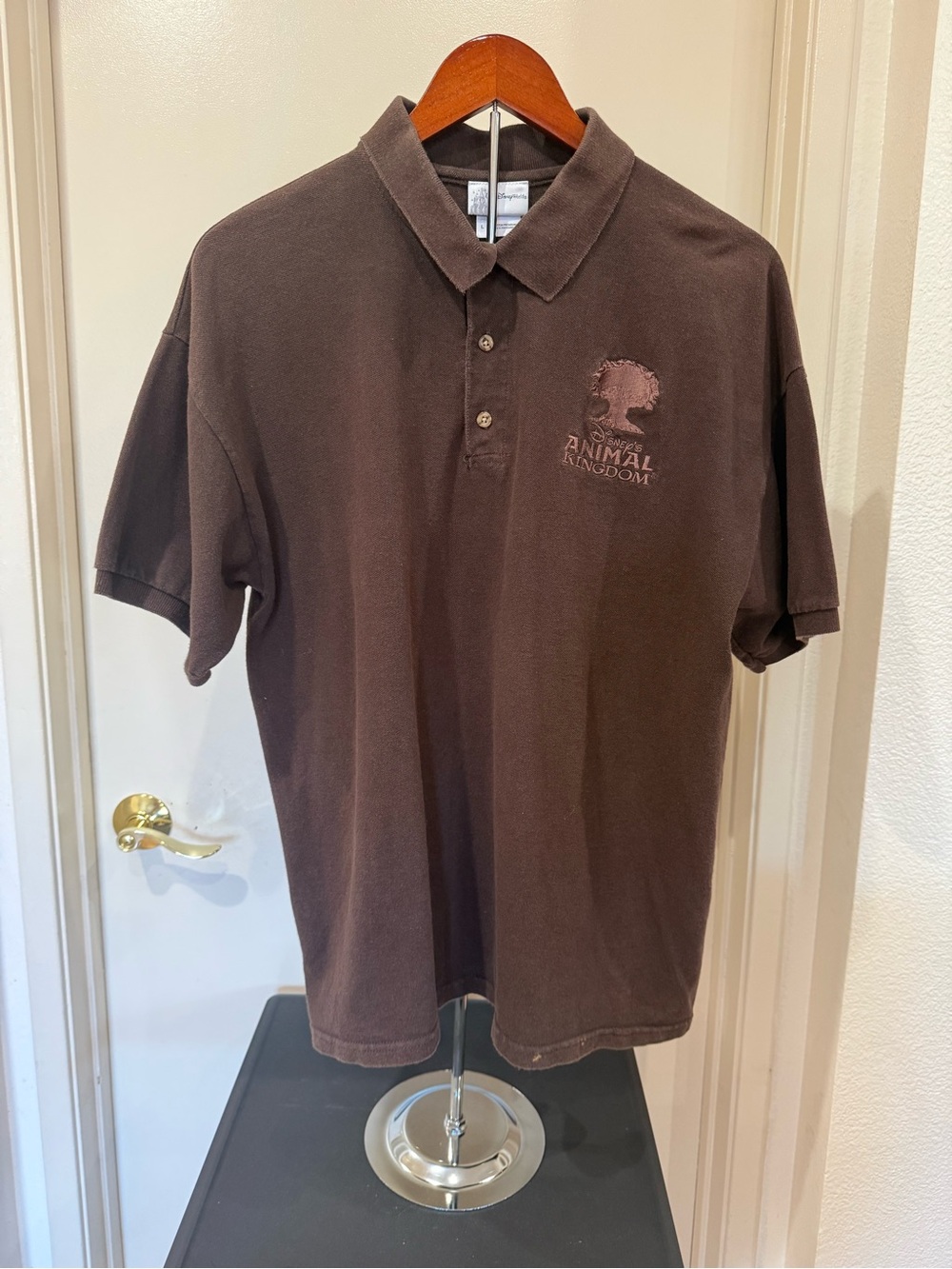 Disney Brown Animal Kingdom Polo Shirt Size Large